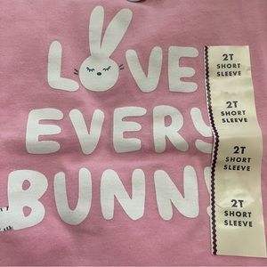 Cat and Jack Love Every Bunny t shirt size 2T Easter Pink